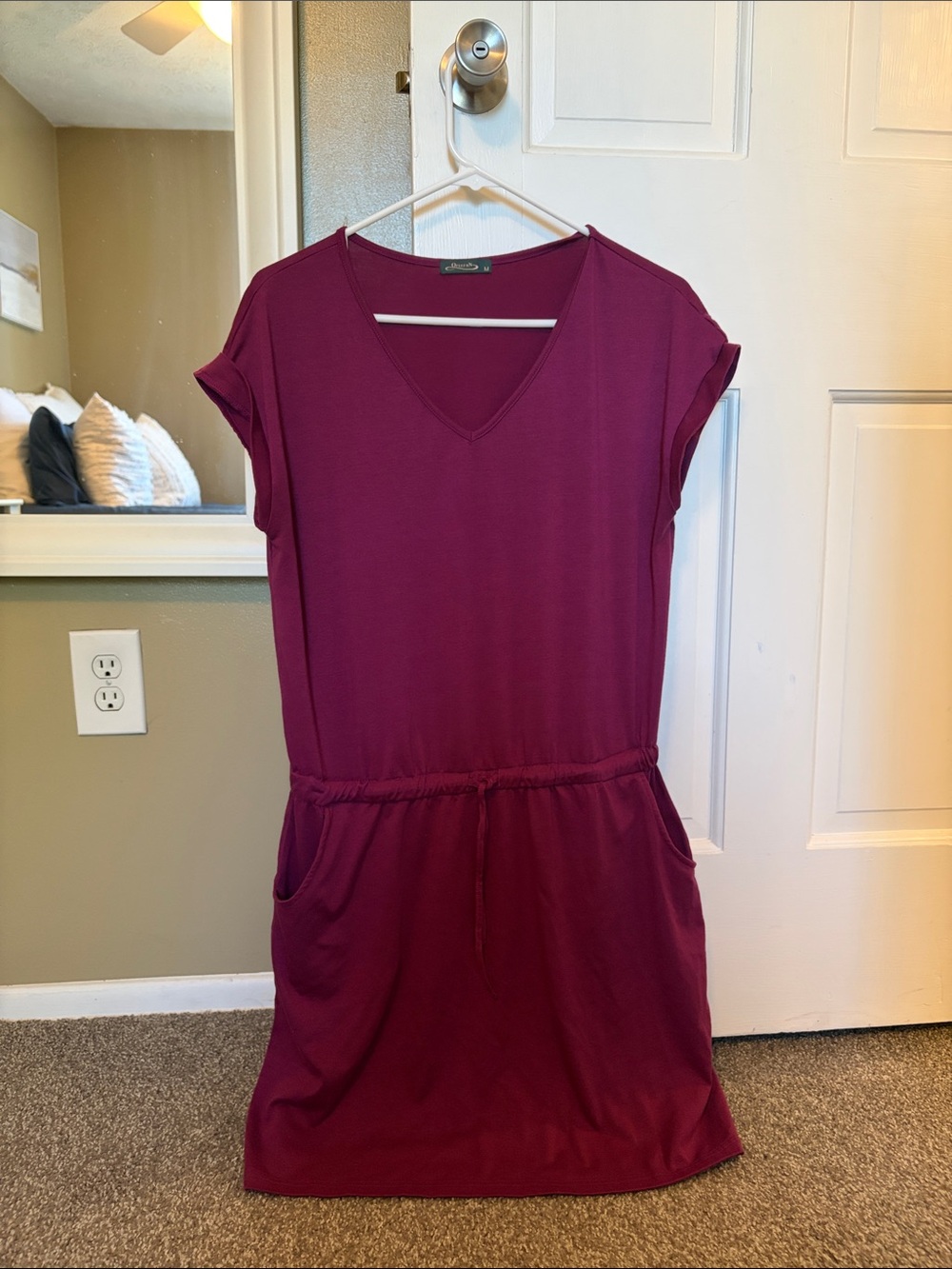 Ofeefan V-Neck Pocket Drawstring Dress…Worn Twice